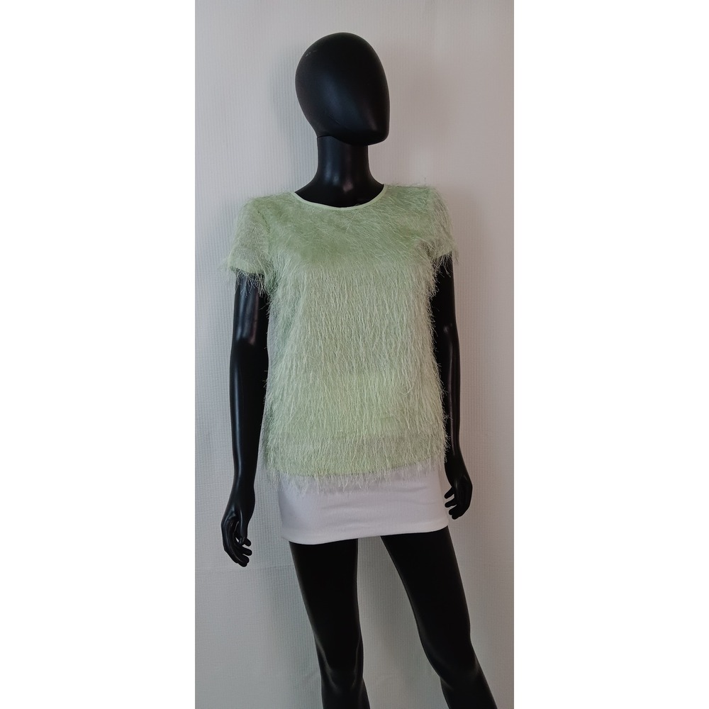 Ann Taylor Petite Lime Green Eyelash Pullover Blouse Top 6P